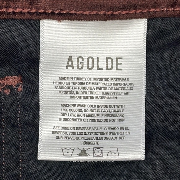 New Agolde Nico High Rise Slim Boot Pants in Chocolate Milk Velvet Sz 32 - Picture 12 of 14